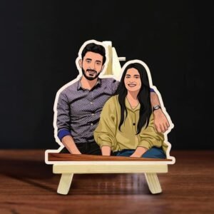 Personalized Wooden Caricature Standee – Couple Cartoon Cutout