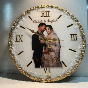 Personalized Resin Couple Photo Wall Clock