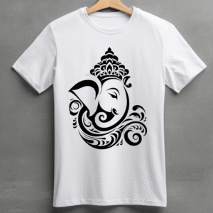White T-Shirt with Lord Ganesha Design